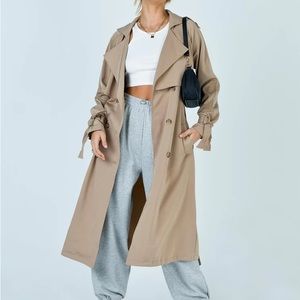 Princess Polly Cassie Trench Coat Beige (Size 6)